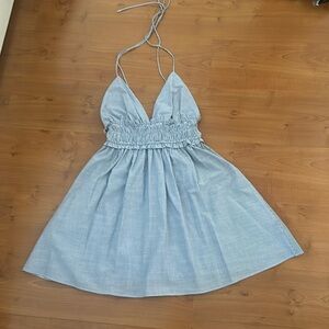 Zara Pinstripe Summer Halter mini Dress